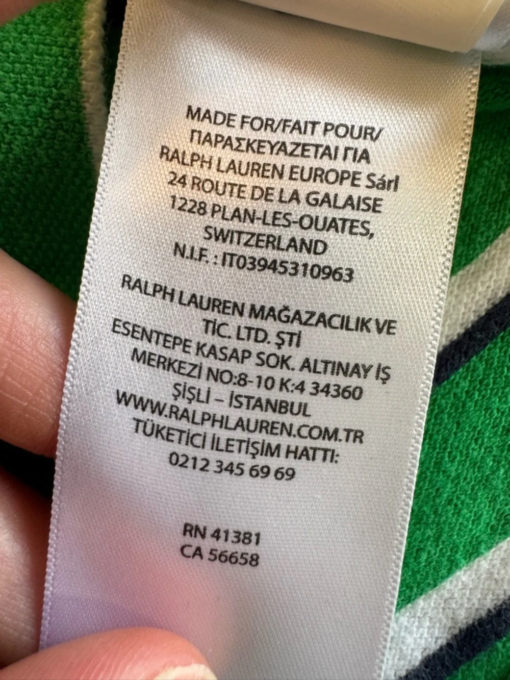 Ralph Lauren Baby Polo 10M Green Stripe Crest Rugby Shirt